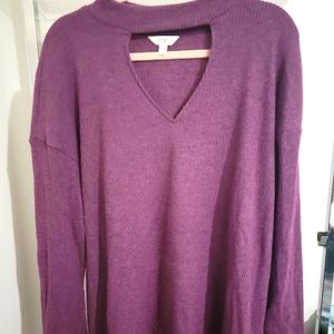 NWOT Purple cut out sweater